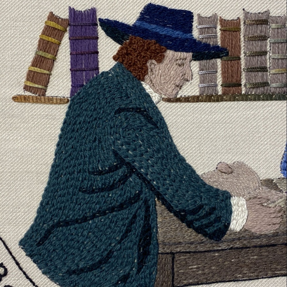 chosen tapestry in frame awaiting stitching